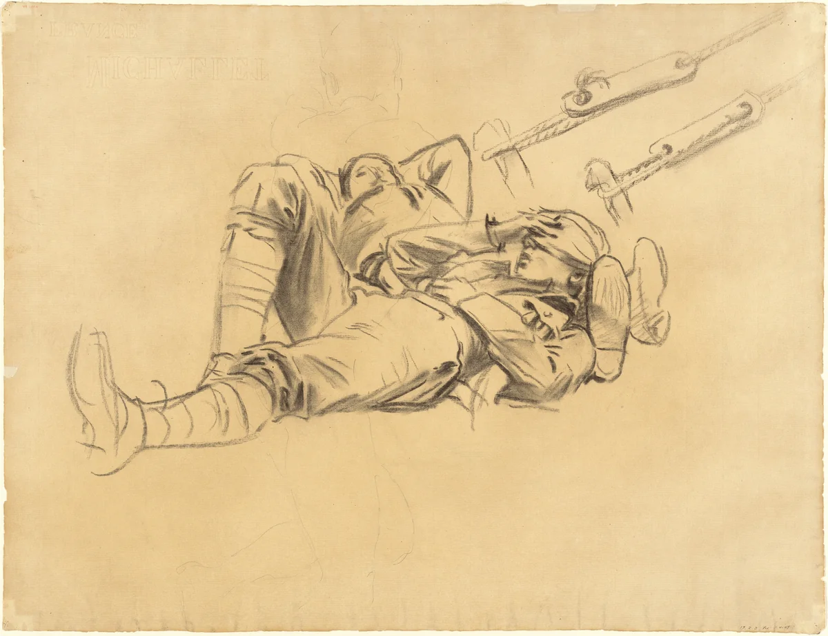 Studies for "Gassed" [recto] by John Singer Sargent, drawing, 1918-1919