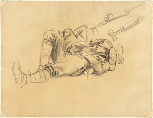 Studies for "Gassed" [recto] by John Singer Sargent, drawing, 1918-1919