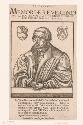 Portret van Dietrich Veit by Jakob Lucius, print, 1555