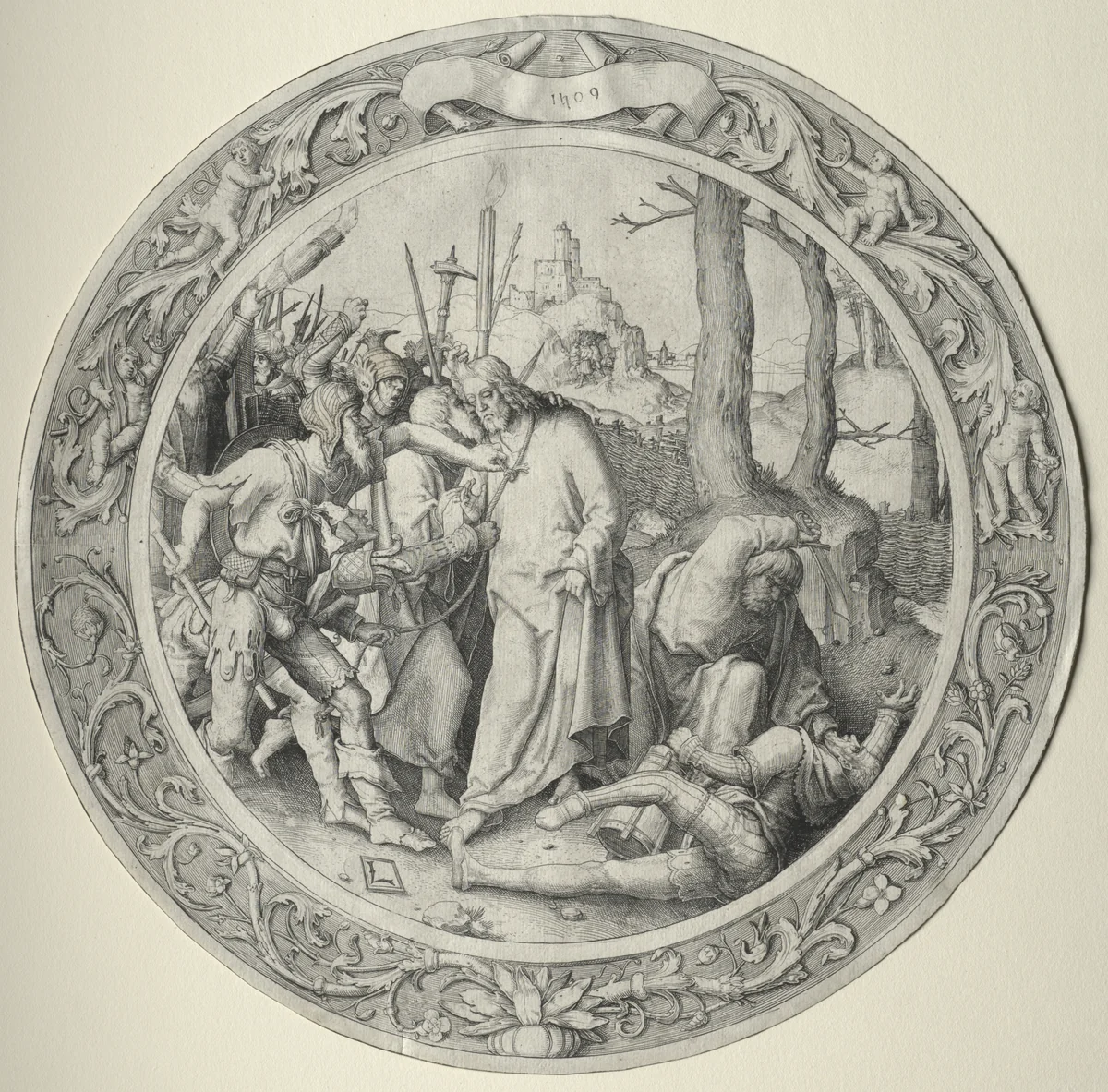 The Round Passion: The Betrayal of Christ by Lucas van Leyden, print, 1509