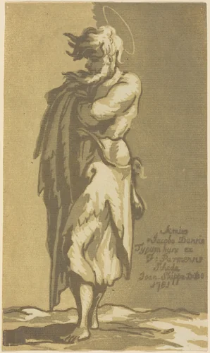 Male Saint Standing, with Folded Arms, Facing to the Left by John Skippe, print, 1781