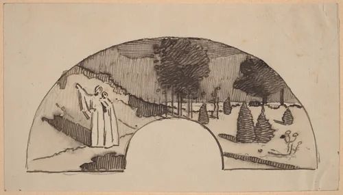 Study for an Archway by Charles Sprague Pearce, drawing, 1890-1897