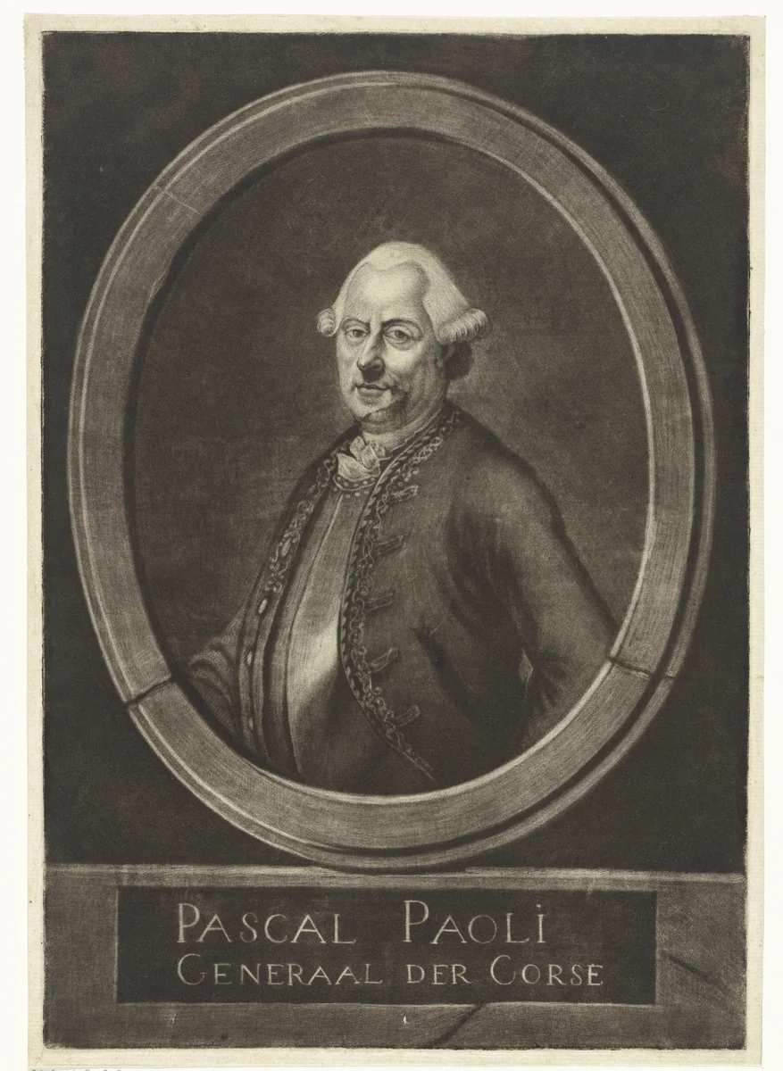 Portret van Pascal Paoli by Rienk Jelgerhuis, print, 1755-1806