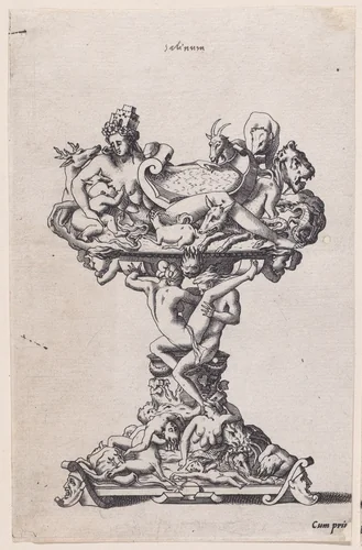 Salt-cellar with Cybèle by René Boyvin, print, 1525-1600