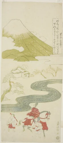 Narihira's Journey to the East 業平東下り (Narihira azuma kudari) by Masanobu Ueda, print, 1759-1769
