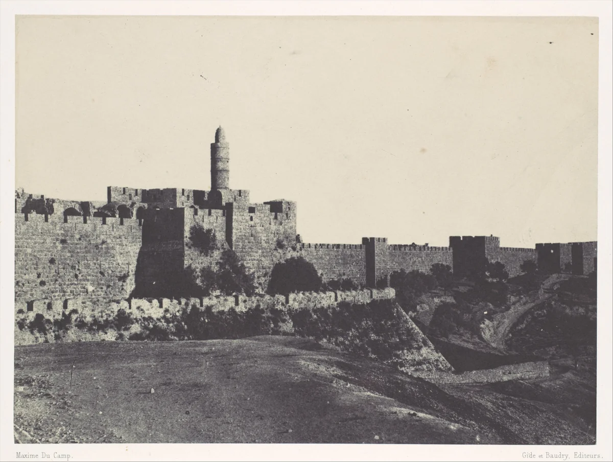 Palestine. Jérusalem. Partie occidentale des Murailles by Maxime Du Camp, photograph, 1850