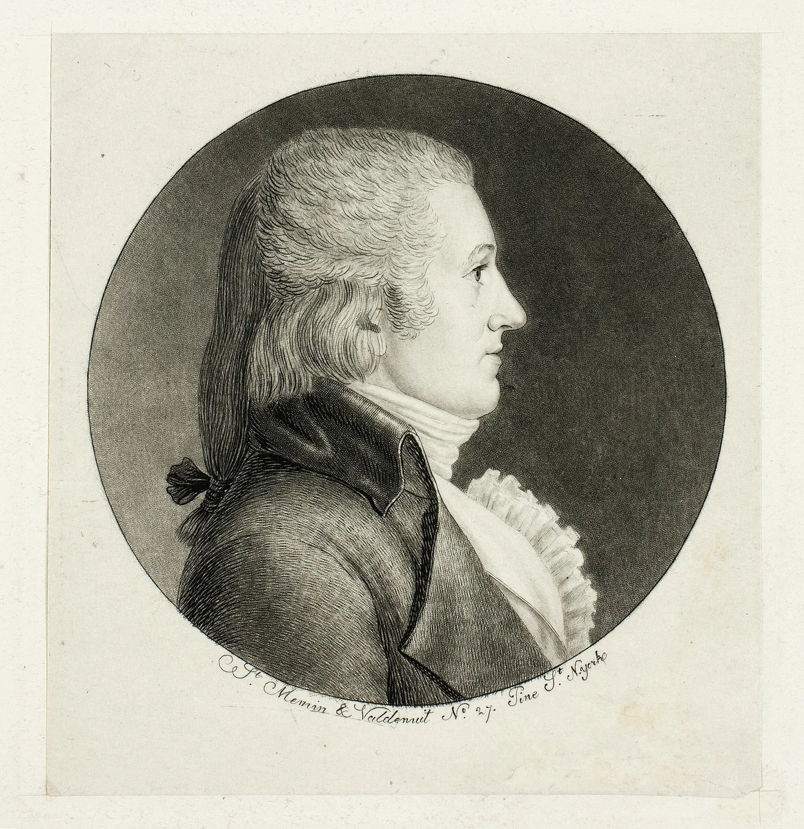 Profile Portrait, Blake by Charles Fevret de Saint-Mémin, print, 1796-1797