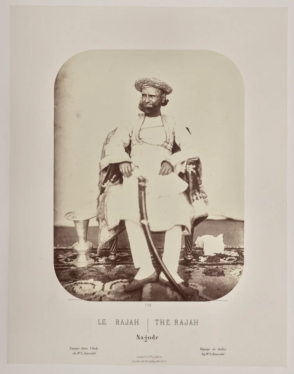 The Rajah, Nagode by Louis-Théophile Marie Rousselet, photograph, 1865-1870