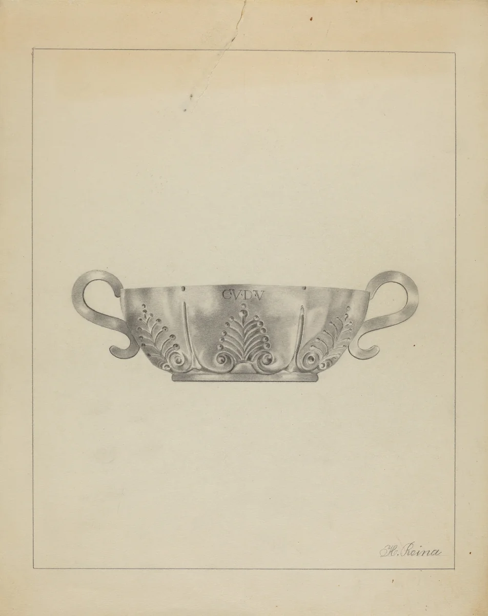 Silver Wine Taster by Horace Reina, index of american design, 1936