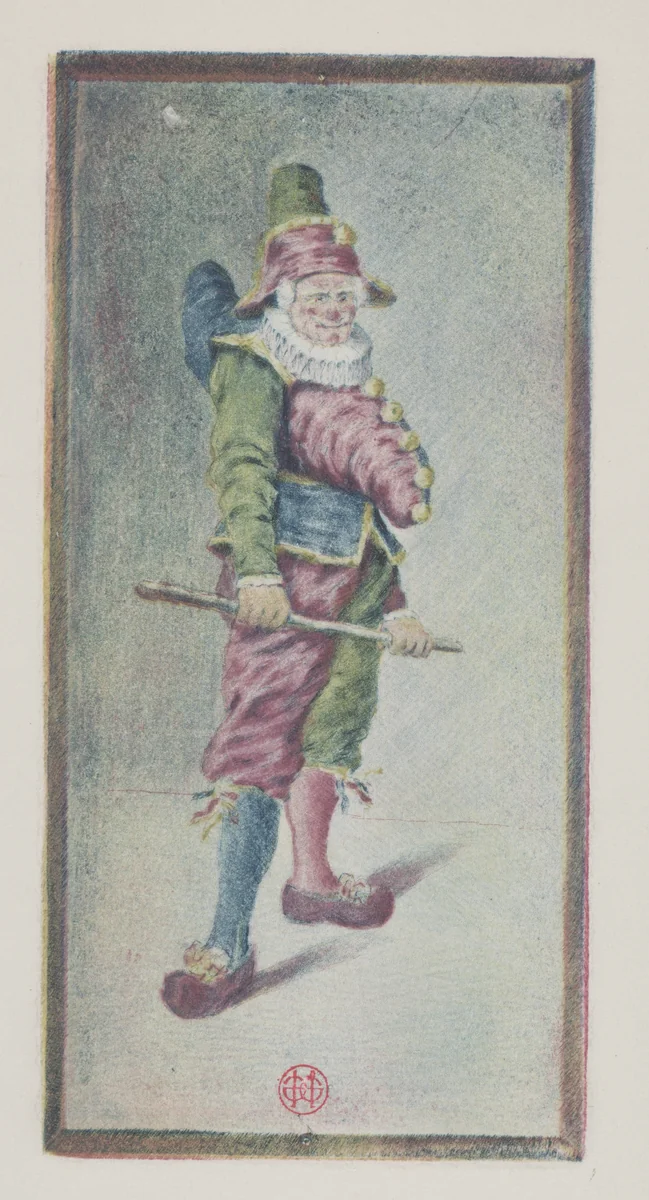 Punchinello, Three-quarters to the Right by Henri Charles Guérard, print, 1882-1892