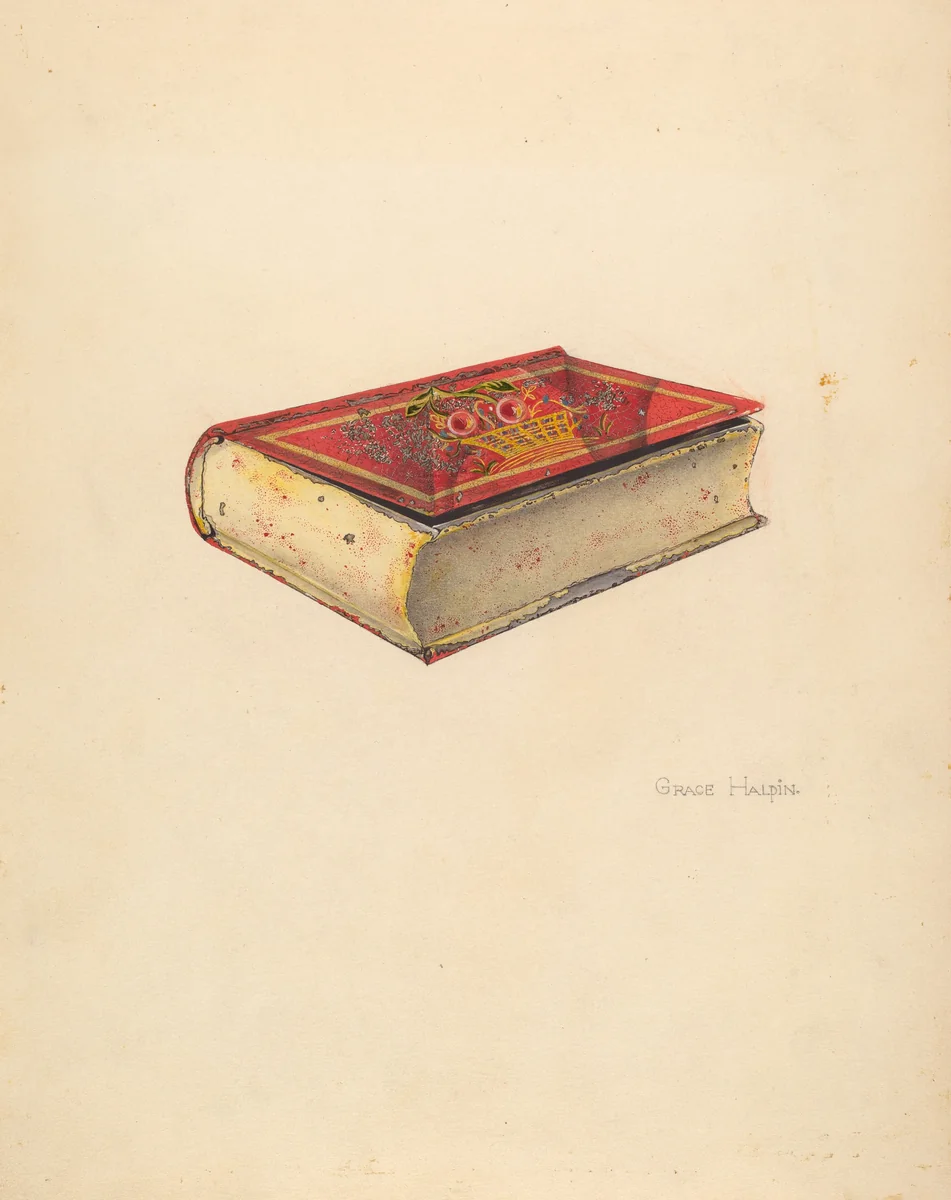 Painted Tin Trinket Box by Grace Halpin, index of american design, 1939