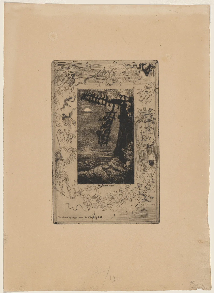 On allume des cierges... by Félix-Hilaire Buhot, print, 1847-1898