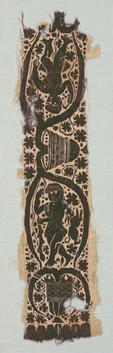 Rare Silk Tunic Fragment with Ornamental Sleeve Band by Unknown, textile, 400-599