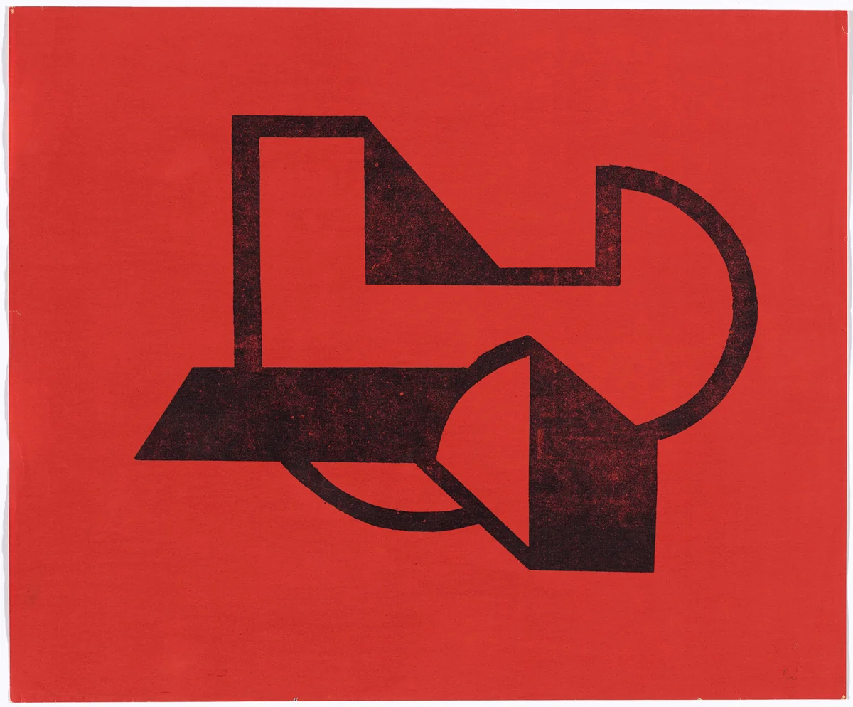 Space Construction 7 (Raumkonstruktion 7) by László Peri, print, 1922