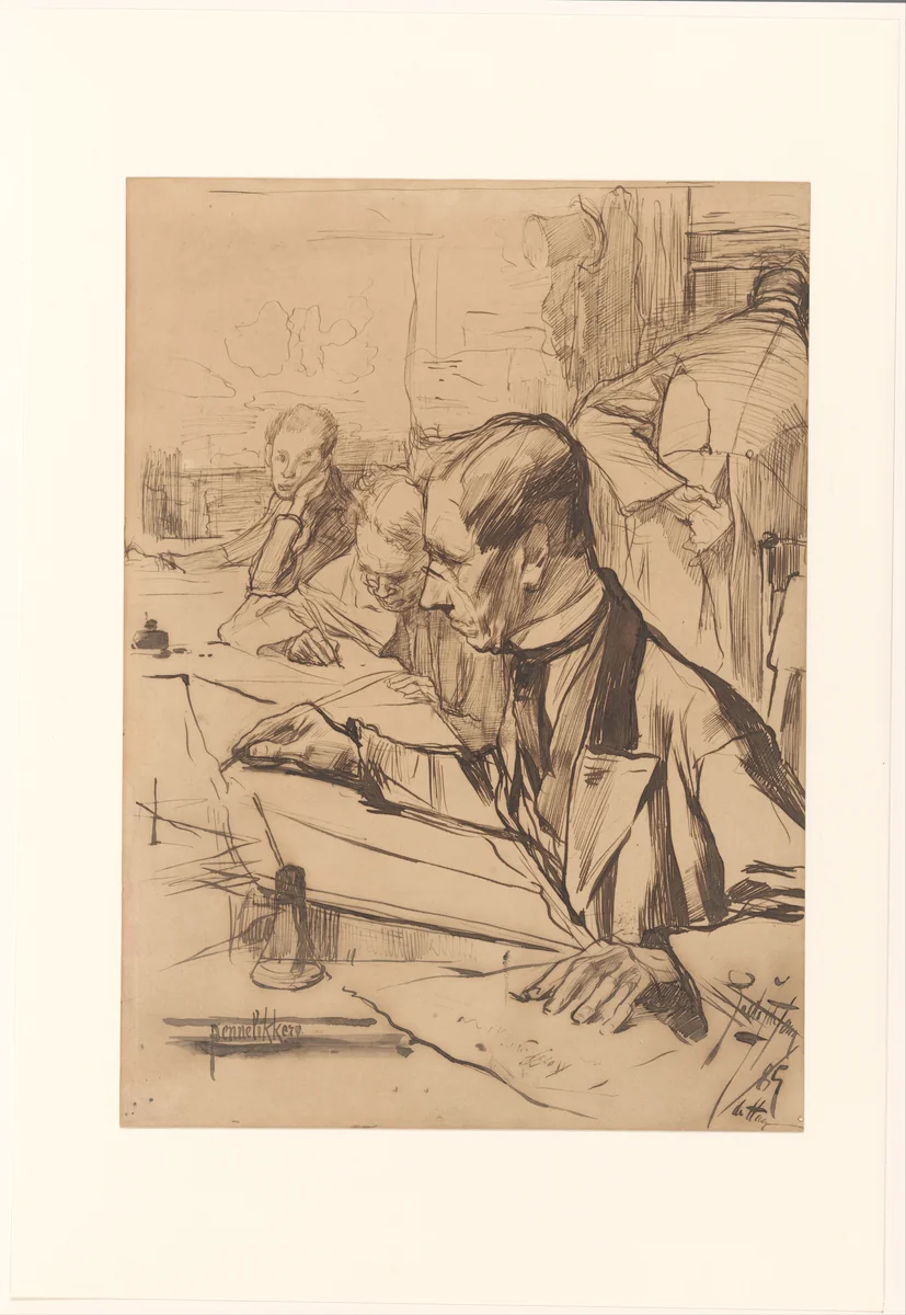 De pennelikkers by Pieter de Josselin de Jong, drawing, 1885