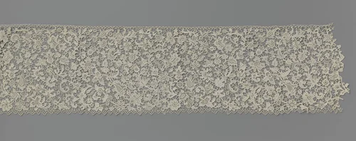 Strook naaldkant met veermotief by anonymous, other, 1875-1910