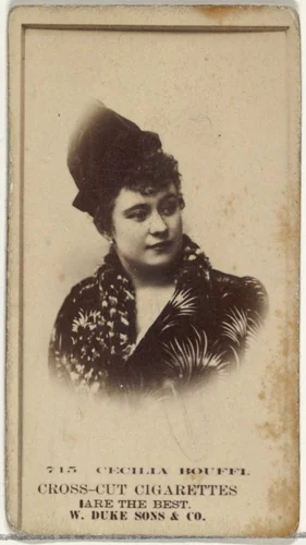 Card Number 715, Cecilia Bouffi, from the Actors and Actresses series (N145-3) issued by Duke Sons & Co. to promote Cross Cut Cigarettes by W. Duke, Sons & Co., photograph, 1880-1889