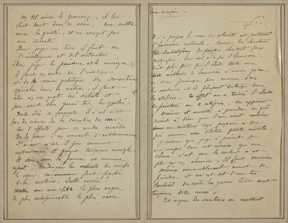 Manuscript Pages [recto] by Paul Gauguin, drawing, 1884-1888