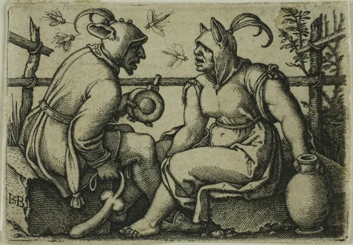 The Fool and the Foolish Woman by Sebald Beham, print, 1520-1550