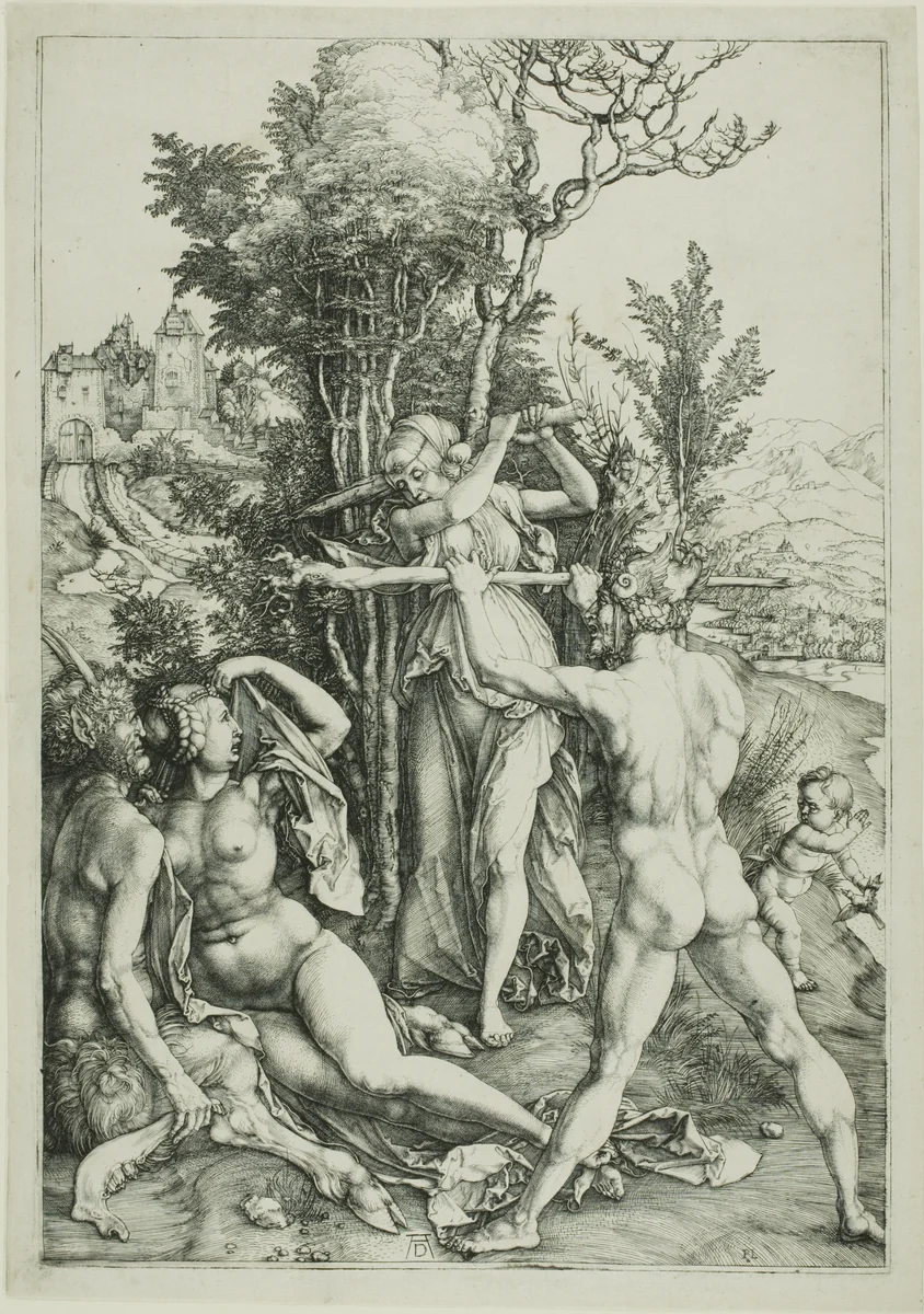 Hercules at the Crossroads (Jealousy) by Albrecht Dürer, print, 1493-1503