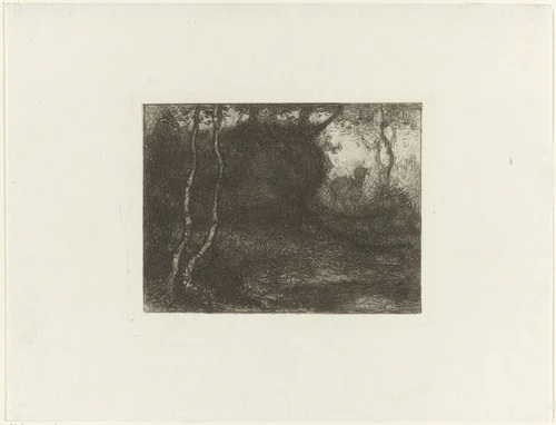 Bos met geitje by Matthijs Maris, print, 1883-1888