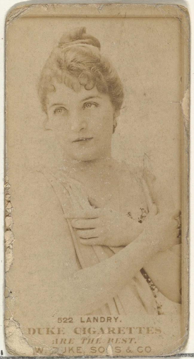 Card Number 522, Miss Landry, from the Actors and Actresses series (N145-7) issued by Duke Sons & Co. to promote Duke Cigarettes by W. Duke, Sons & Co., photograph, 1880-1889