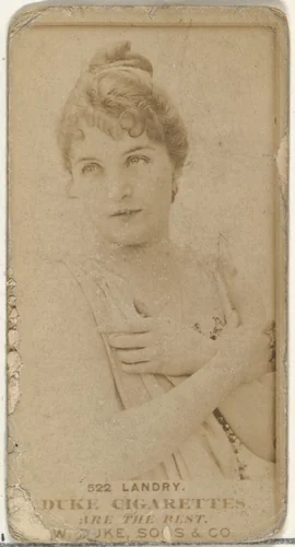 Card Number 522, Miss Landry, from the Actors and Actresses series (N145-7) issued by Duke Sons & Co. to promote Duke Cigarettes by W. Duke, Sons & Co., photograph, 1880-1889
