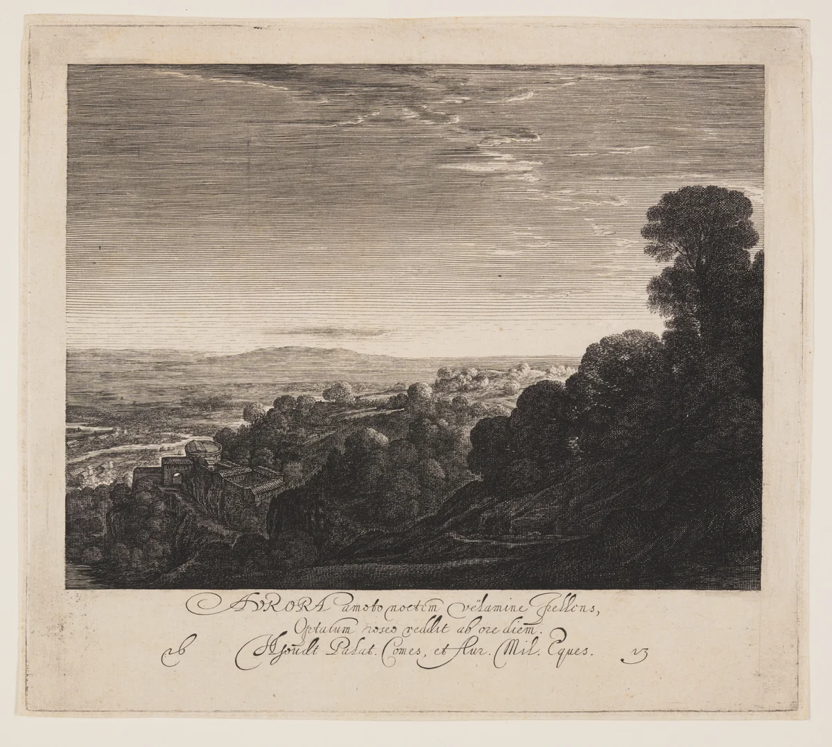 Aurora, Landscape at Dawn by Hendrick von Goudt, print, 1613