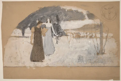 Studies for Lunettes by Charles Sprague Pearce, drawing, 1890-1897