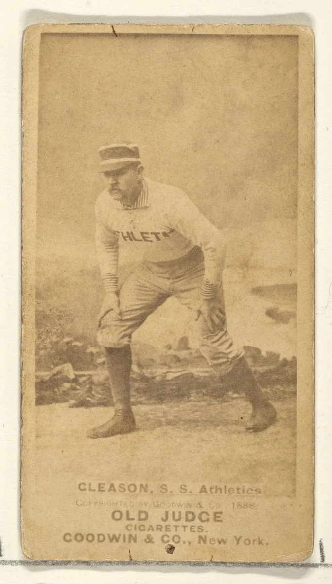 Gleason, Shortstop, Philadelphia Athletics, from the Old Judge series (N172) for Old Judge Cigarettes by Goodwin & Company, photograph, 1888