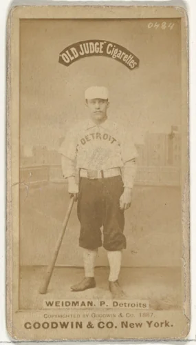 George Edward "Stump" Wiedman, Pitcher, Detroit Wolverines, from the Old Judge series (N172) for Old Judge Cigarettes by Goodwin & Company, photograph, 1887