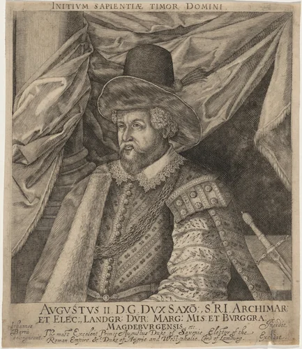 Augustus II, Elector of Saxony by Johan Barra, print, 1581-1634