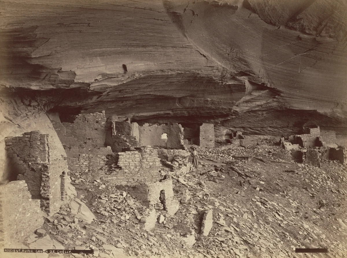 Ruins in Mummy Cave, Canon del Muerte, Arizona by John Hillers, photograph, 1873