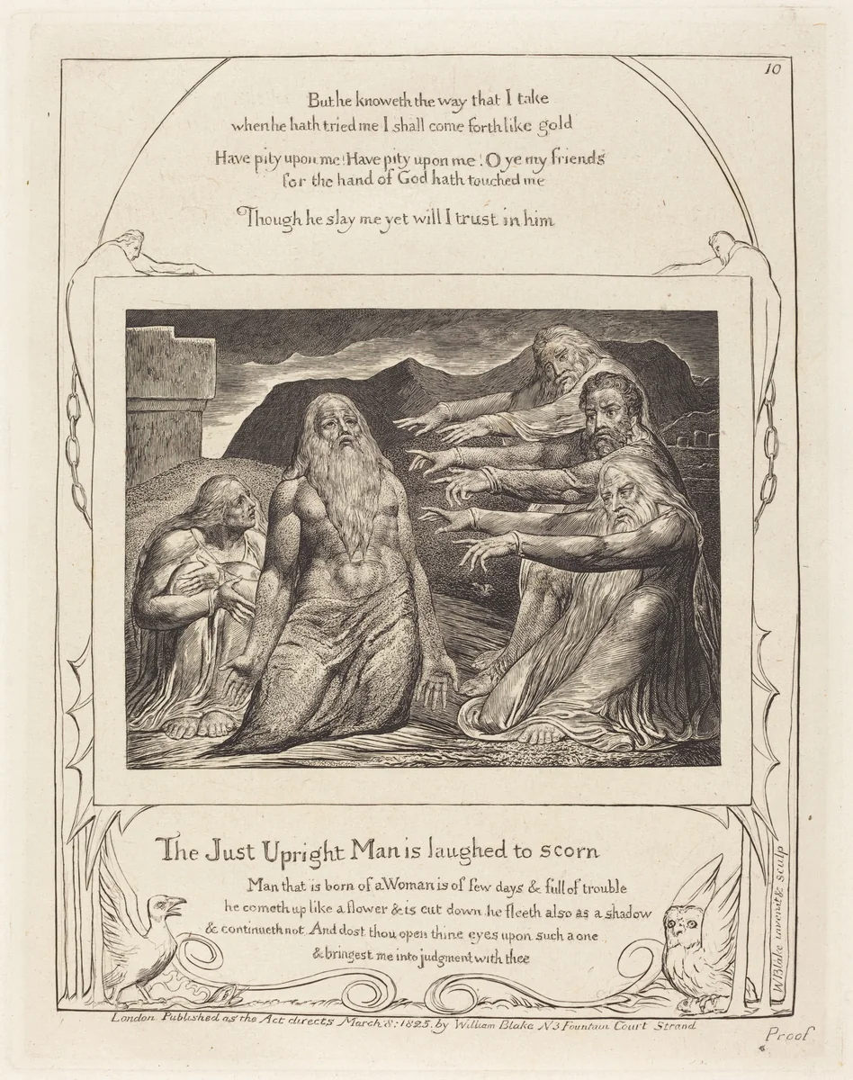Job Rebuked by His Friends by William Blake, print, 1825