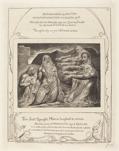 Job Rebuked by His Friends by William Blake, print, 1825