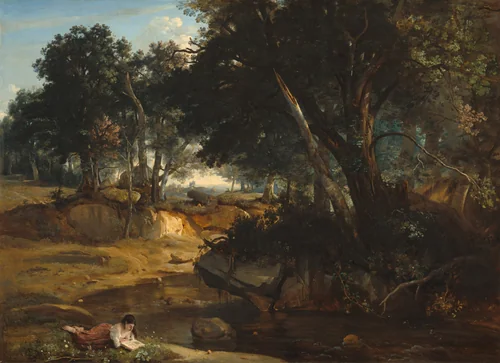 Forest of Fontainebleau by Jean-Baptiste-Camille Corot, painting, 1834