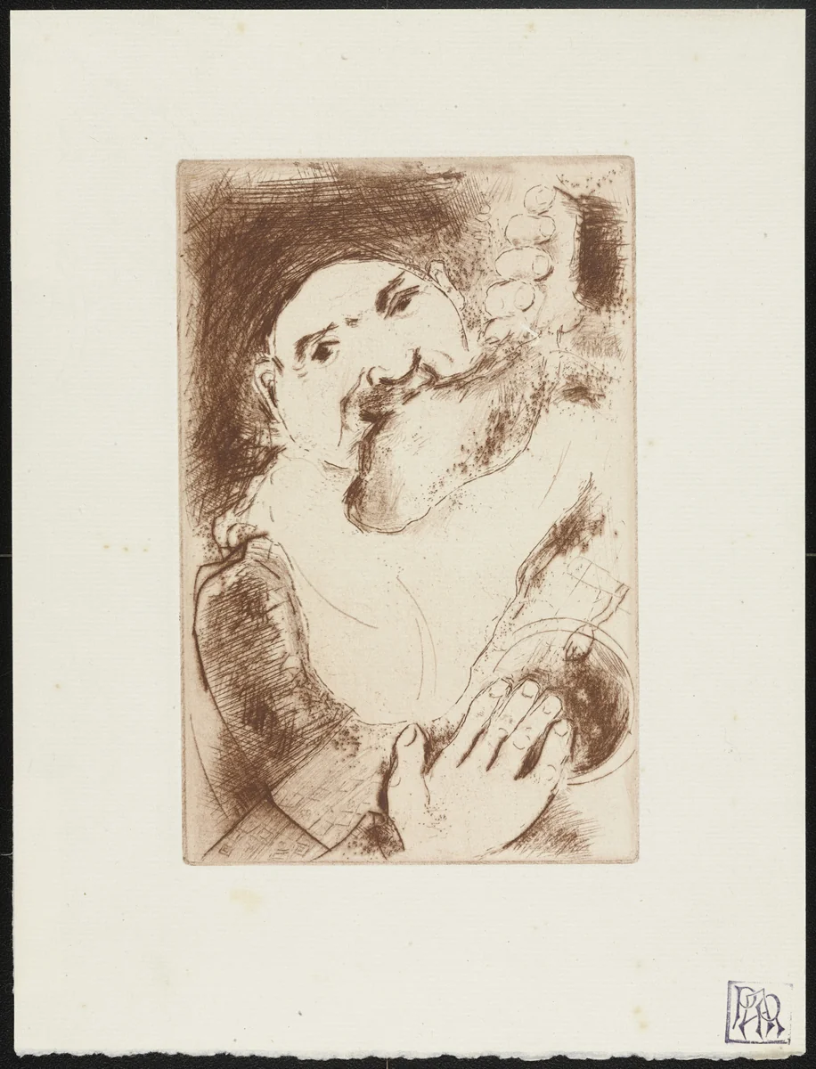 Gluttony I (La Gourmandise I) from The Seven Deadly Sins (Les Sept péchés capitaux) by Marc Chagall, print, 1925