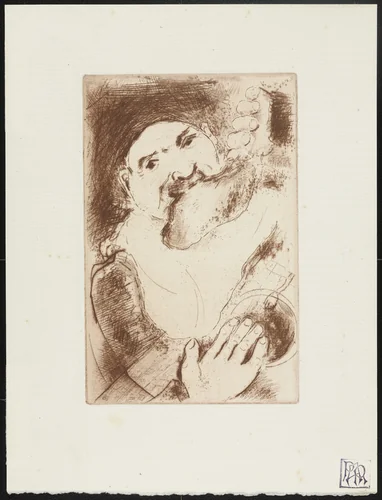 Gluttony I (La Gourmandise I) from The Seven Deadly Sins (Les Sept péchés capitaux) by Marc Chagall, print, 1925