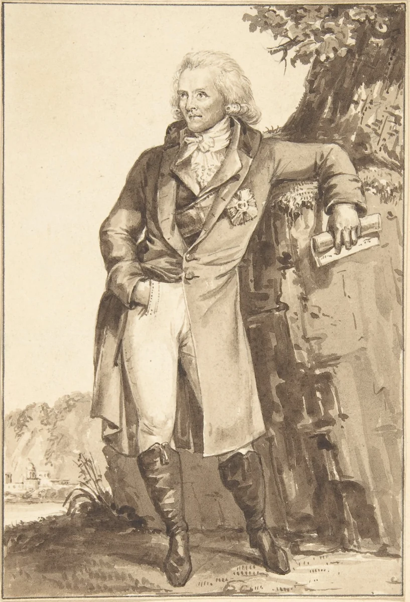 Portrait of Sir Benjamin Thompson, Count von Rumford by Jean-Baptiste-François Bosio, drawing, 1780-1827