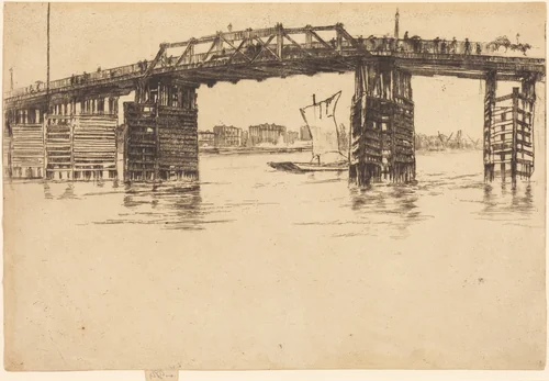 Old Battersea Bridge by James McNeill Whistler, print, 1879