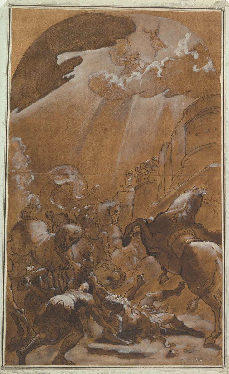 The Conversion of Saint Paul by Ludovico Carracci, drawing, 1582-1594