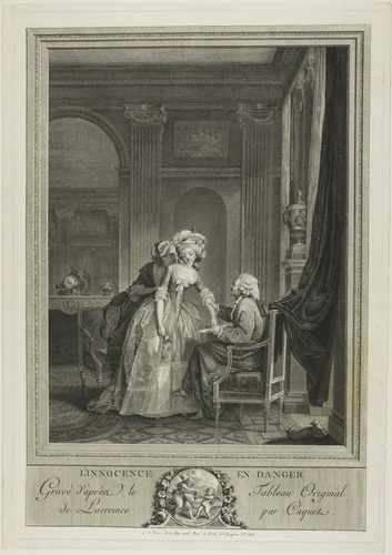 Innocence in Danger by Jean Gabriel Caquet, print, 1780-1790