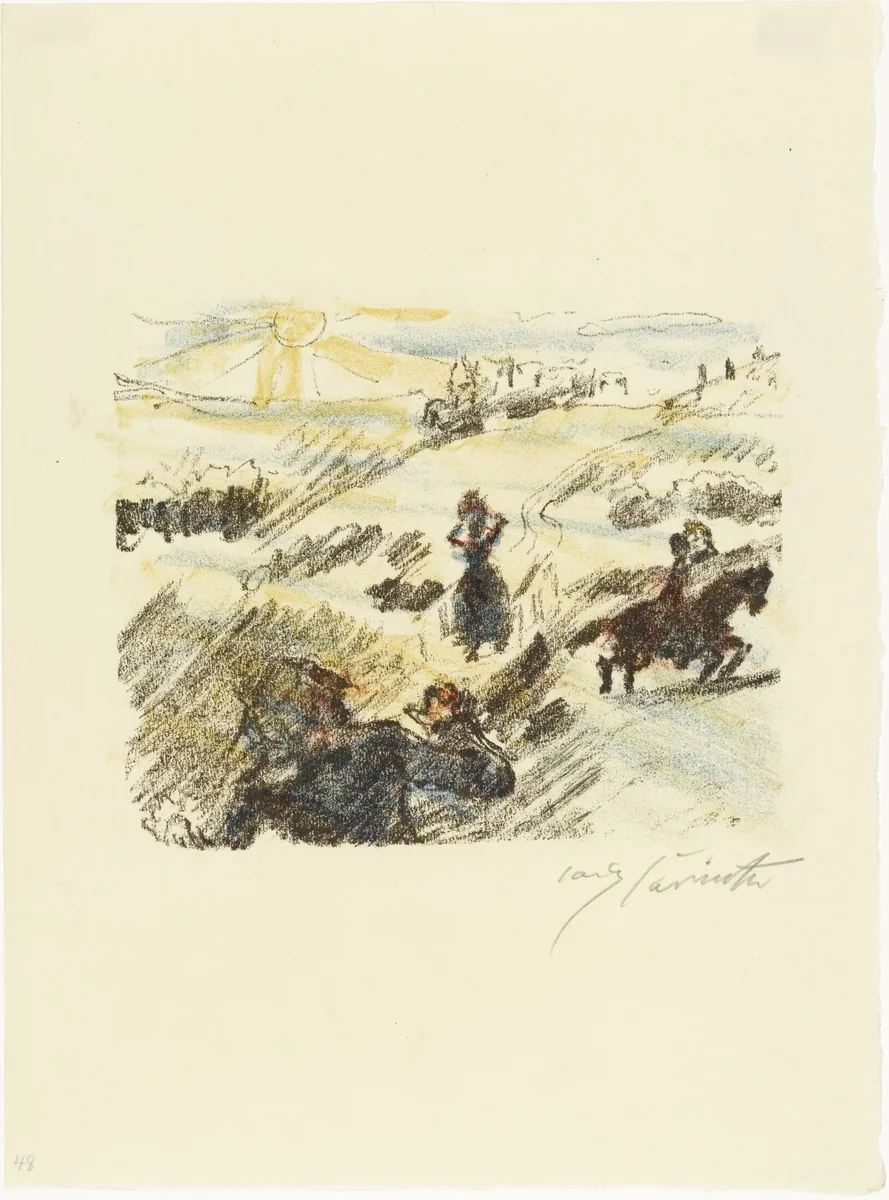 Reliving the Experience of Their Youth (Die Wiederholung des Jugenderlebnisses) from The Queen of Golconda (Die Königin von Golkonde) by Lovis Corinth, print, 1920