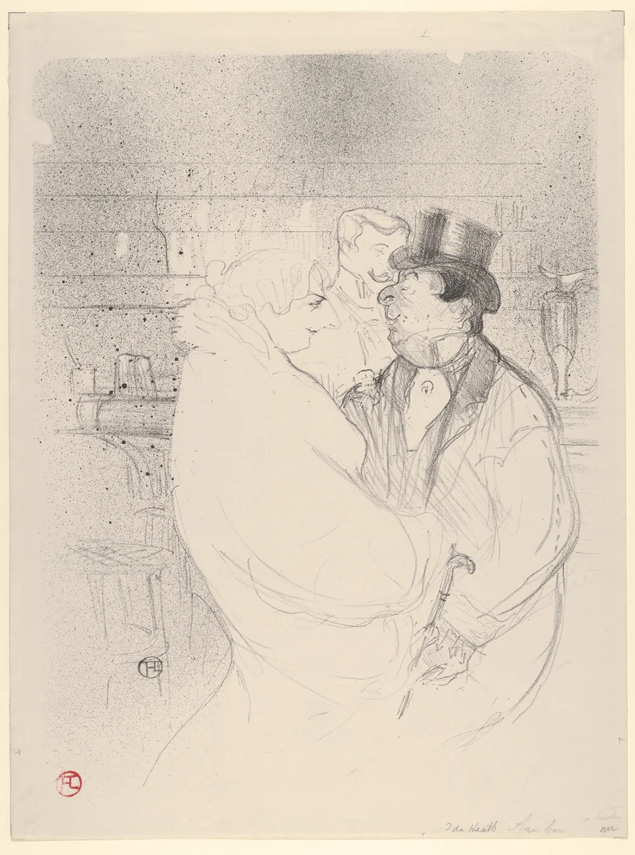 Ida Heath at the Bar by Henri de Toulouse-Lautrec, print, 1894