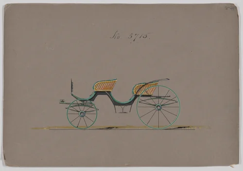 Design for 4 seat Phaeton, no top, no. 3715 by Brewster & Co., drawing, 1881