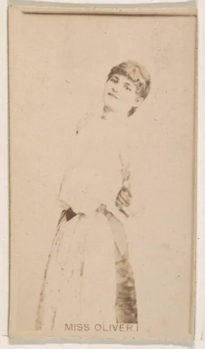 Miss Oliver, from the Actresses series (N245) issued by Kinney Brothers to promote Sweet Caporal Cigarettes by Kinney Brothers Tobacco Company, photograph, 1890