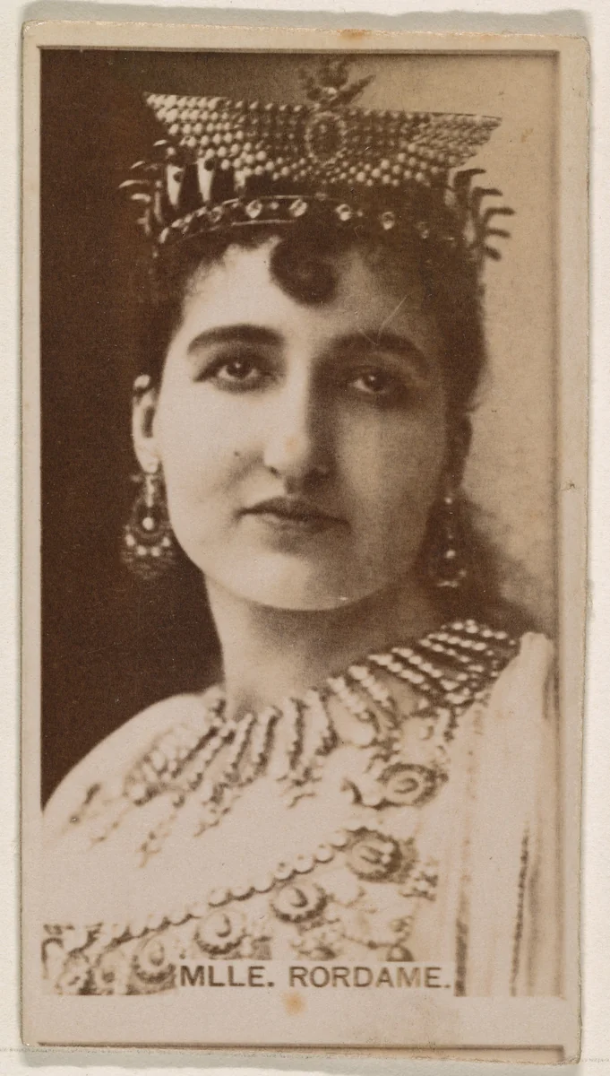 Mlle. Rordame, from the Actresses series (N245) issued by Kinney Brothers to promote Sweet Caporal Cigarettes by Kinney Brothers Tobacco Company, photograph, 1890