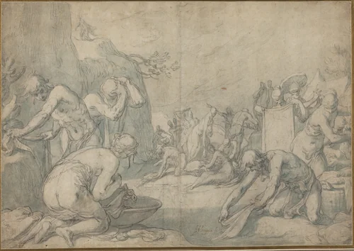 Ritual Washing of the Israelites by Abraham Bloemaert, drawing, 1606