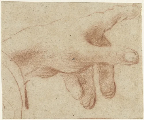 Naar rechts wijzende hand by Unknown, drawing, 1508-1534