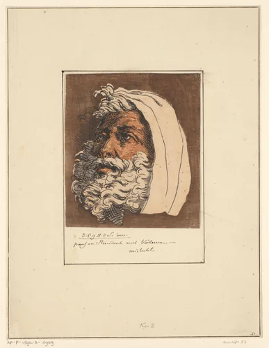 Kop van een grijsaard by David Pièrre Giottino Humbert de Superville, print, 1823